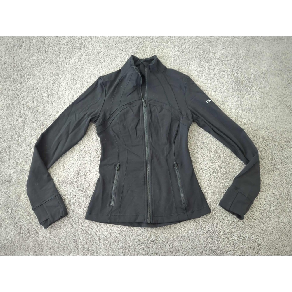 Carlyle Lululemon Define Jacket Womens 6 Black Full Zip SlimFit Curve Thumb Hole